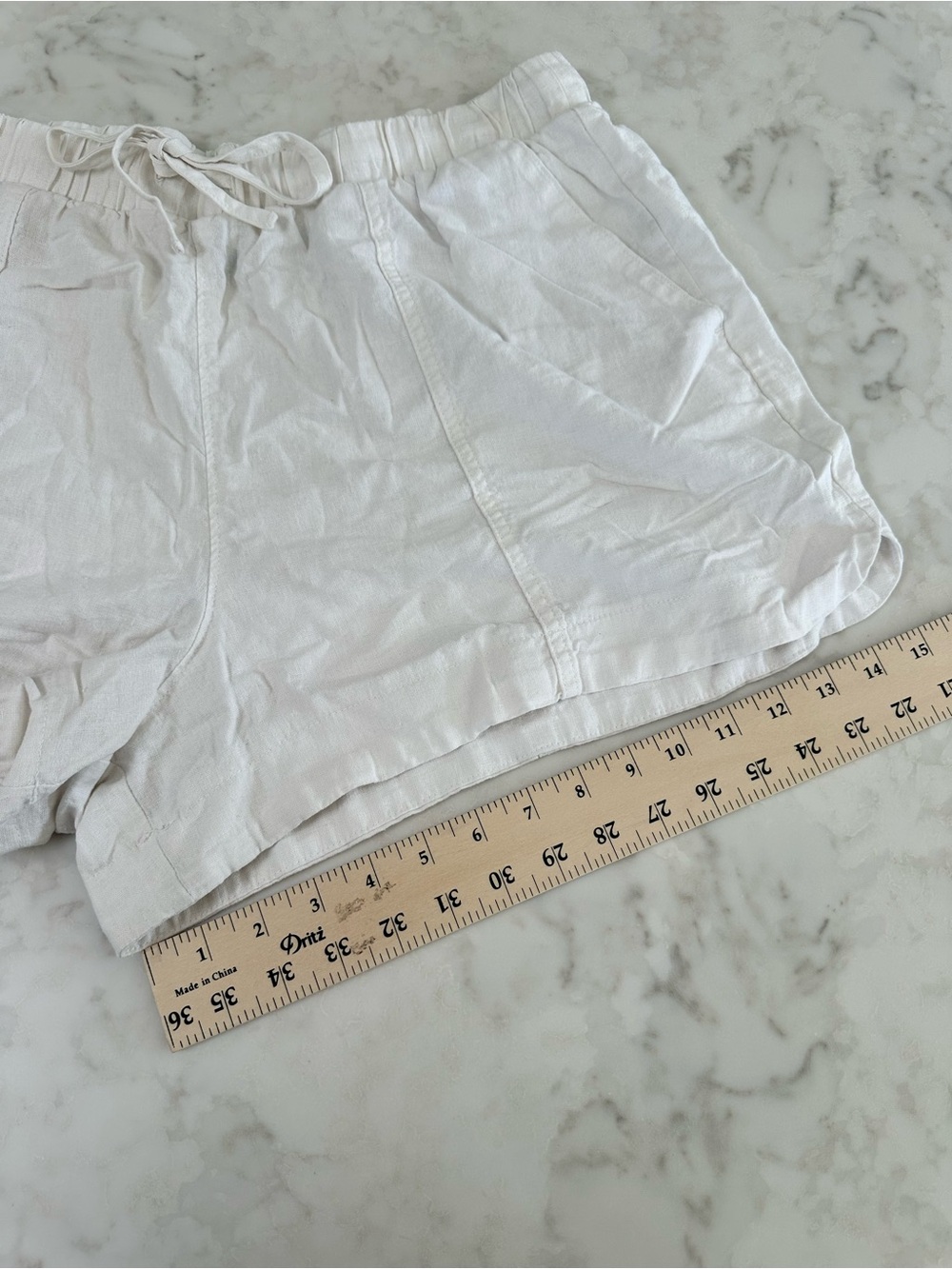 Universal Thread White High Rise Linen Pull-On Shorts. Size Large - Picture 8 of 11